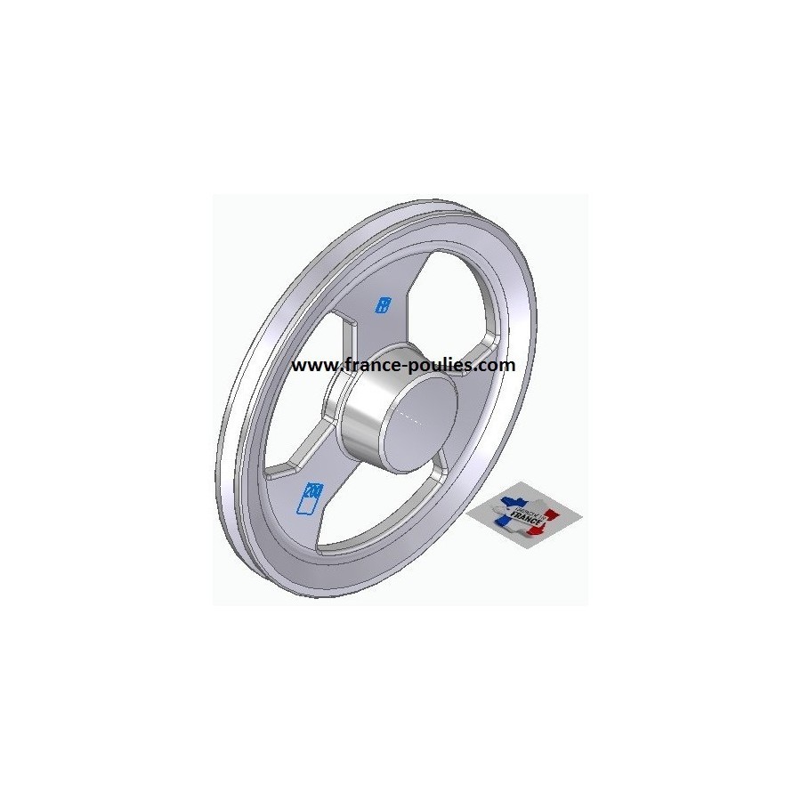 POULIE ALU 1 SPA ØP 225 ALESAGE 17H7 + RAINURE DE 5