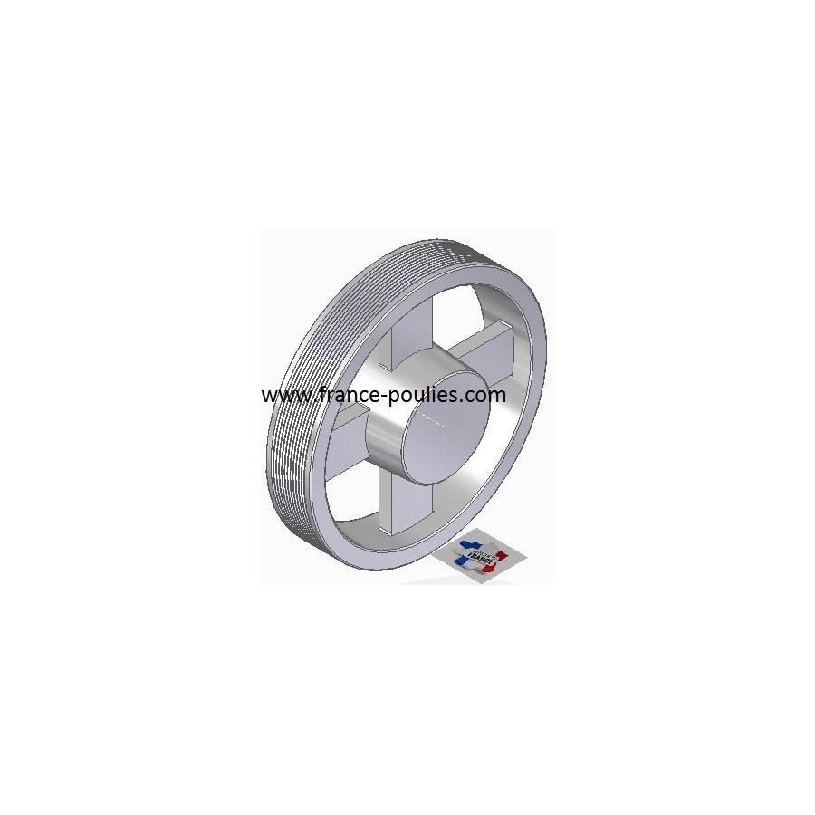 POULIE POLY-V ALU Øext 200 PJ 12 GORGES