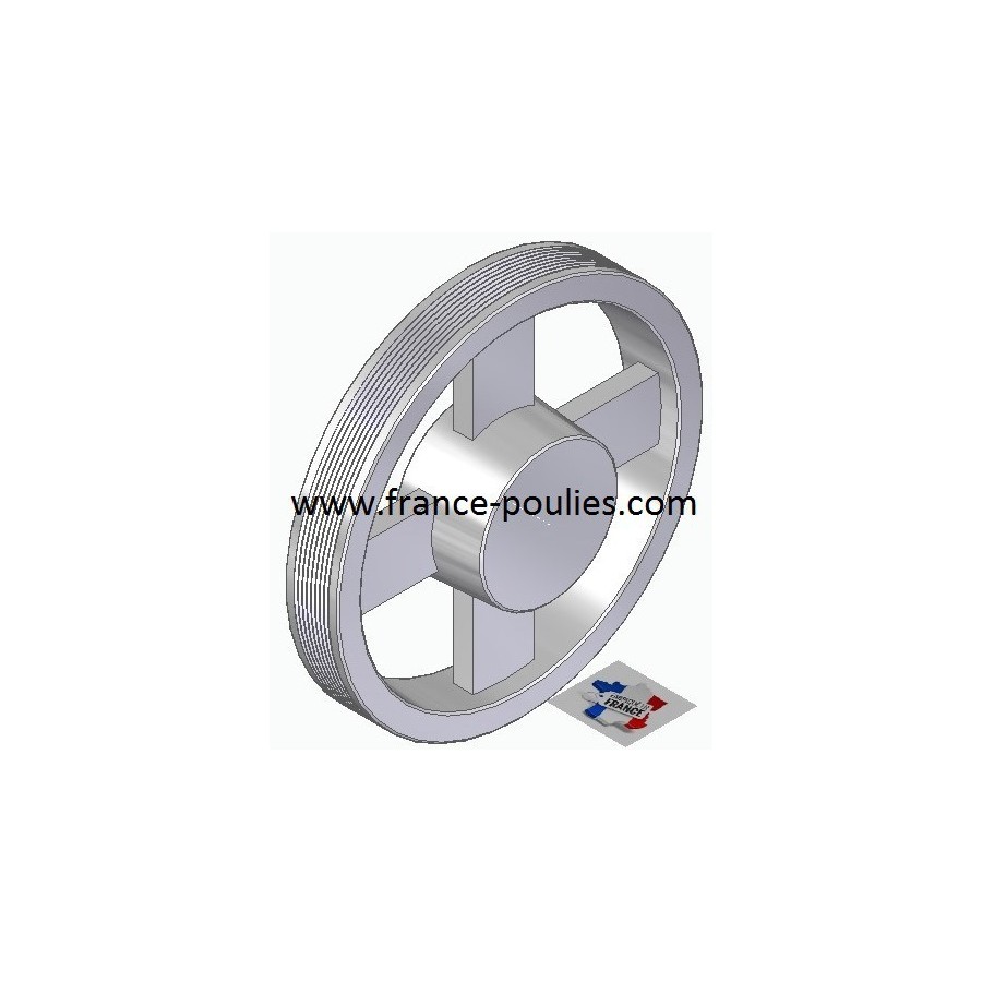 POULIE POLY-V ALU Øext 200 PJ 8 GORGES