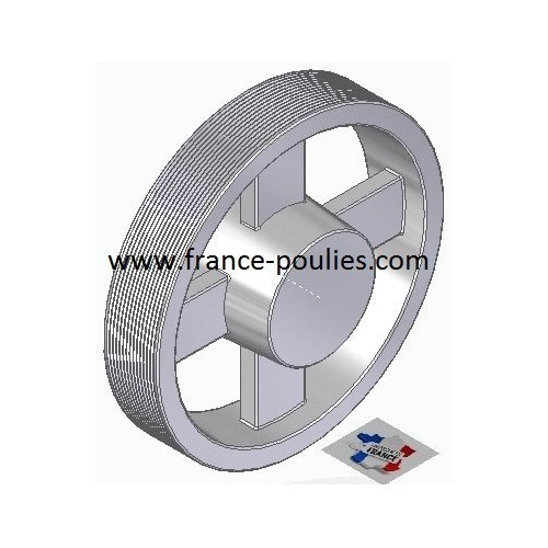 POULIE POLY-V ALU Øext 200 PJ 14 GORGES