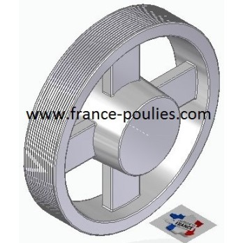 POULIE POLY-V ALU Øext 200 PJ 14 GORGES
