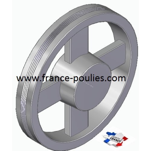POULIE POLY-V ALU Øext 200 PJ 4 GORGES