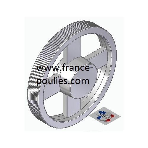 POULIE POLY-V ALU Øext 200 PJ 10 GORGES