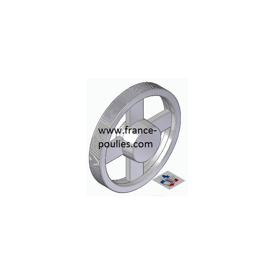 POULIE POLY-V ALU Øext 200 PJ 10 GORGES