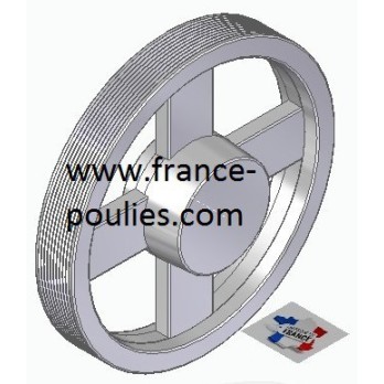 POULIE POLY-V ALU Øext 200 PJ 10 GORGES
