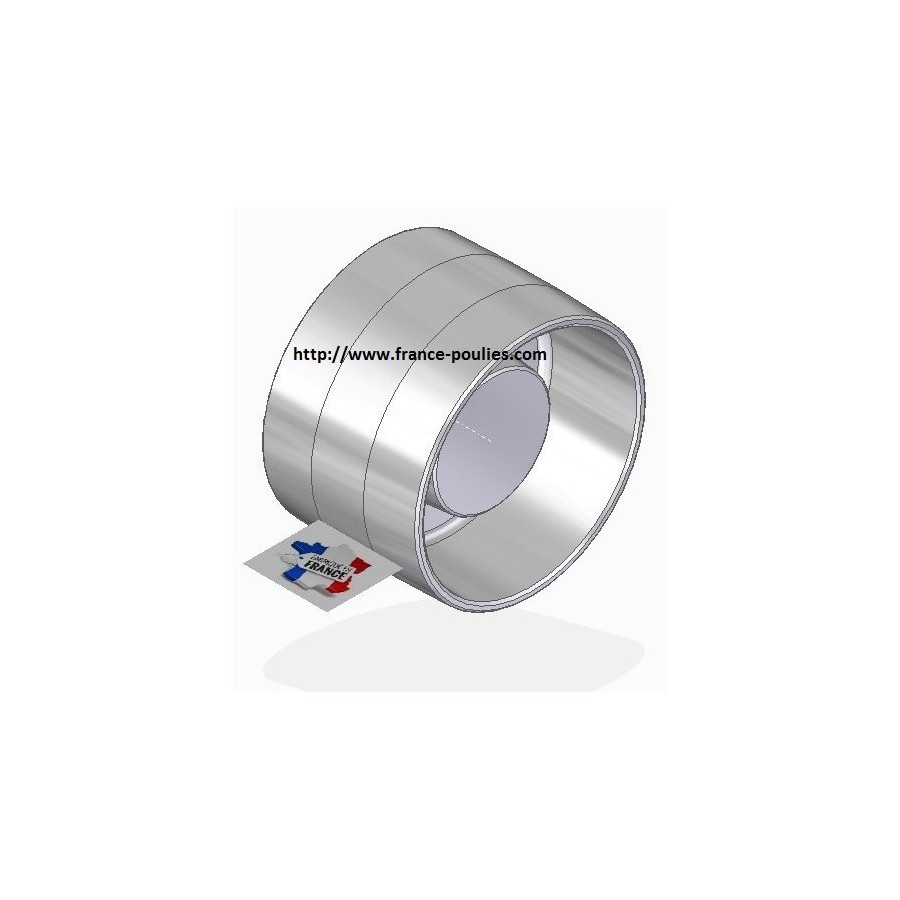 Poulie plate alu Ø120X100 alésage 38H7 + rainure de 10 + 2 trous M8