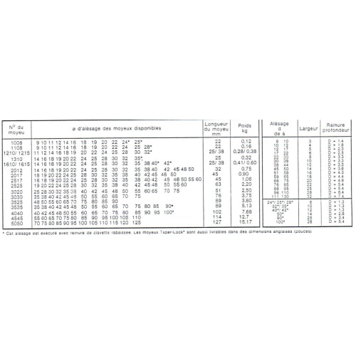 poulie fonte 1 spa Øp100 pour moyeu amovible 1610