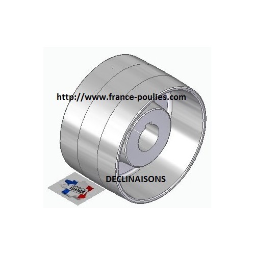 poulie plate alu 130x80 