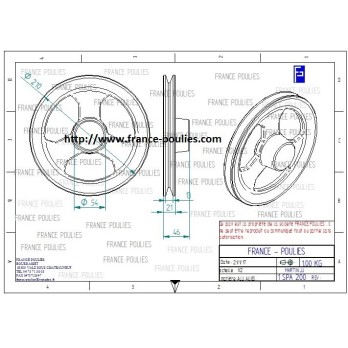 poulie alu 1 SPA 200