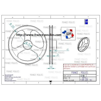 poulie alu 1 SPA 225