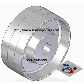 poulie plate alu Ø140x60