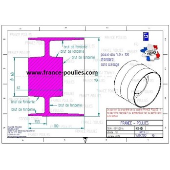 poulie plate alu Ø140x100