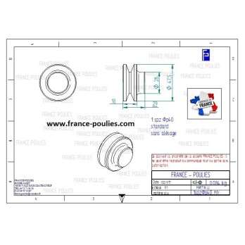 poulie alu 1 spz Øp 40