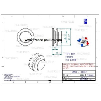 poulie alu 1 spz Øp45