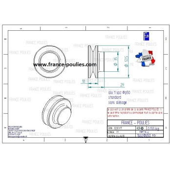 poulie alu 1 spz ØP 50