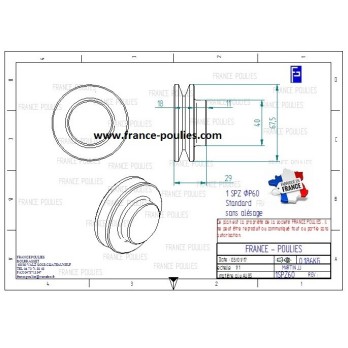 poulie alu 1 spz Øp60