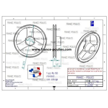 poulie alu 1 SPZ Øp 180 