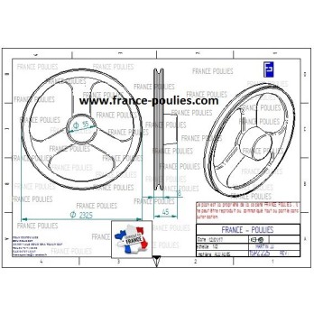 poulie alu  1SPZ Øp 225
