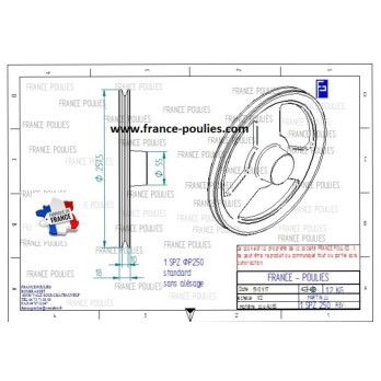 poulie alu  1SPZ Øp 250