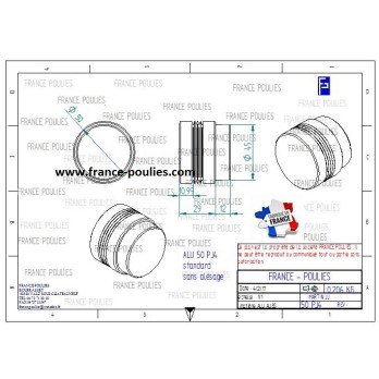 POULIE POLY-V ALU Øext50 PJ 4 DENTS