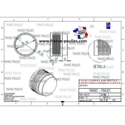 POULIE POLY-V ALU Øext56 PJ 8 DENTS