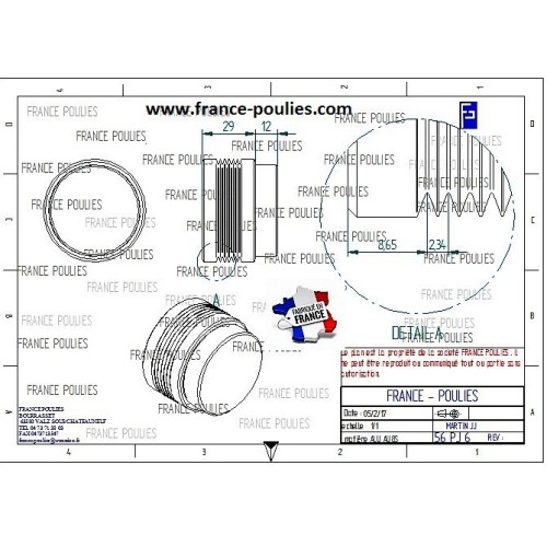 POULIE POLY-V ALU Øext56 PJ 6 DENTS