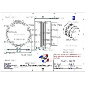 POULIE POLY-V ALU Øext45 PJ 4 DENTS