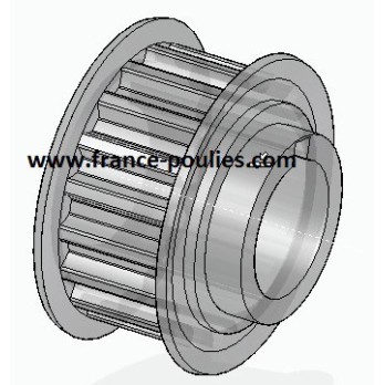 Poulie cranté 18 dents 5M largeur 9 flasqués