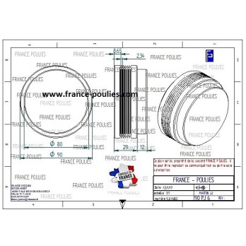 POULIE POLY-V ALU Øext 90 PJ 6 DENTS