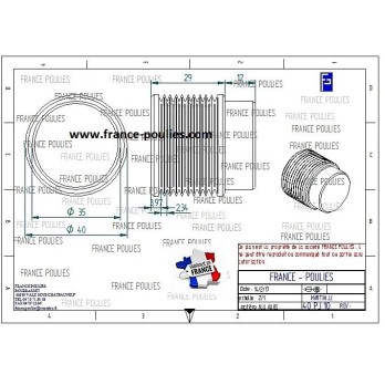 POULIE POLY-V ALU Øext40 PJ 10 DENTS