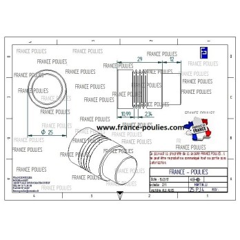 POULIE POLY-V ALU Øext 25 PJ 4 DENTS