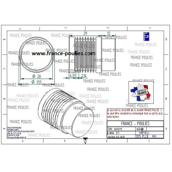 POULIE POLY-V ALU Øext 31.5 PJ 8 DENTS