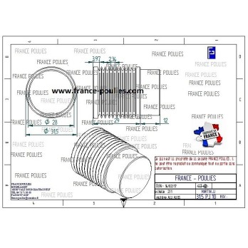 POULIE POLY-V ALU Øext 31.5 PJ 10 DENTS