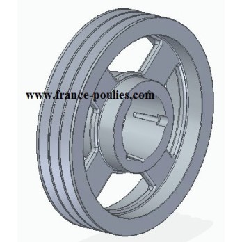 poulie fonte 3 spc Øp400 pour moyeu amovible 3535