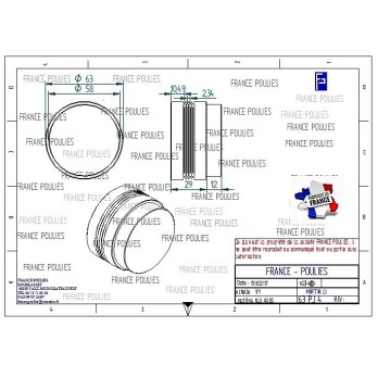 POULIE POLY-V ALU Øext63 PJ 4 DENTS