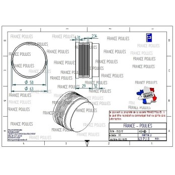 POULIE POLY-V ALU Øext63 PJ 8 DENTS