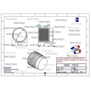 POULIE POLY-V ALU Øext50 PJ 14 DENTS