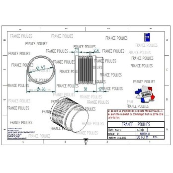 POULIE POLY-V ALU Øext50 PJ 11 DENTS