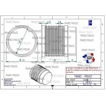 POULIE POLY-V ALU Øext45 PJ 12 DENTS