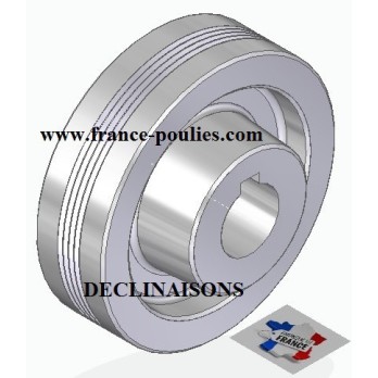 POULIE POLY-V ALU Øext 100 PJ 4 DENTS