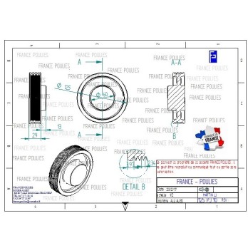 POULIE POLY-V ALU Øext 125 PJ 10 DENTS