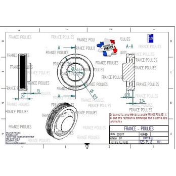 POULIE POLY-V ALU Øext 125 PJ 8 DENTS