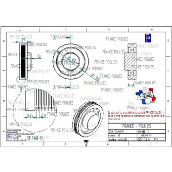 POULIE POLY-V ALU Øext 125 PJ 6 DENTS