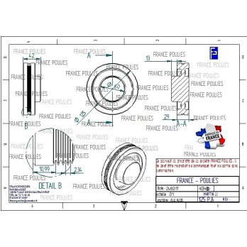 POULIE POLY-V ALU Øext 125 PJ 4 DENTS