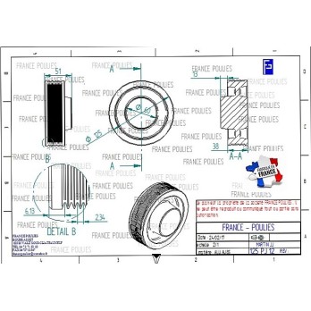 POULIE POLY-V ALU Øext 125 PJ 12 DENTS