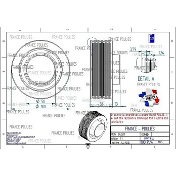 POULIE POLY-V ALU Øext 100 PJ 14 DENTS