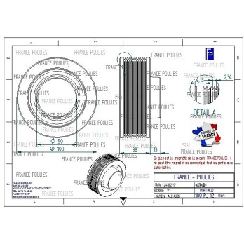 POULIE POLY-V ALU Øext 100 PJ 12 DENTS