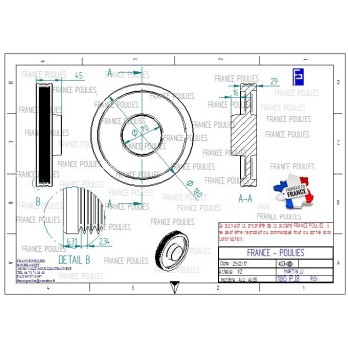 POULIE POLY-V ALU Øext 180 PJ 8 DENTS
