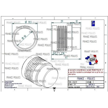 POULIE POLY-V ALU Øext 35.5 PJ 8 DENTS