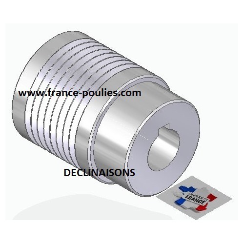 POULIE POLY-V ALU Øext 35.5 PJ 8 DENTS